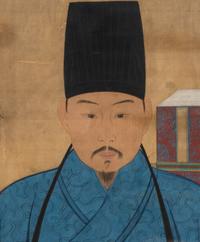 A Large Chinese Ancestor Portrait, 17th Century 明晚期 祖先像