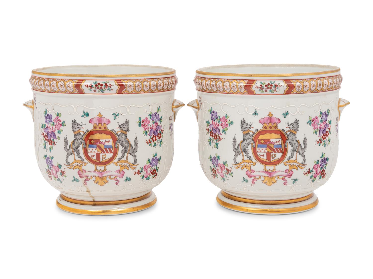 A Pair of Samson Porcelain Cache Pots