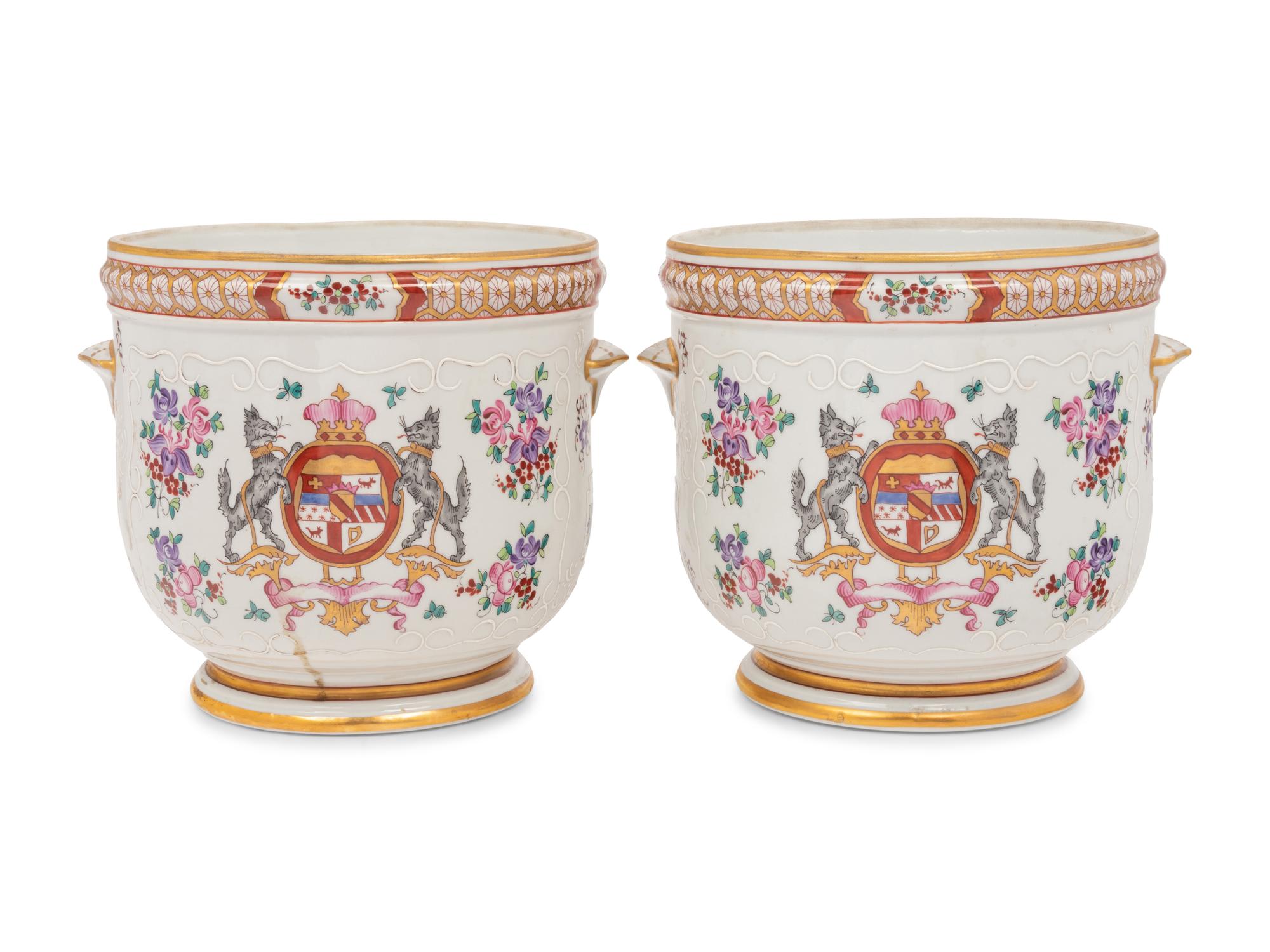 A Pair of Samson Porcelain Cache Pots