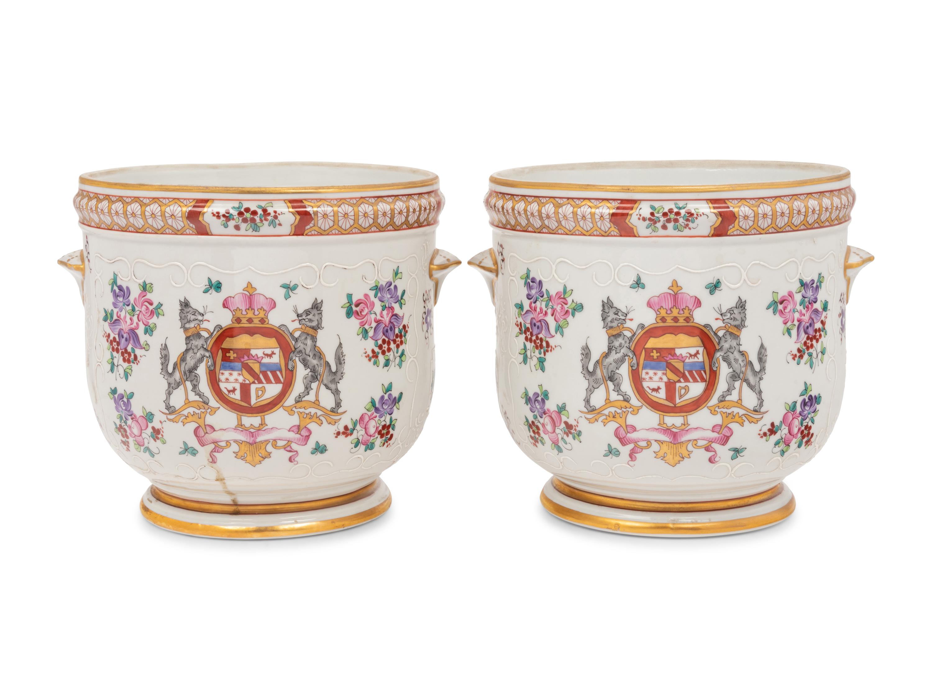 A Pair of Samson Porcelain Cache Pots