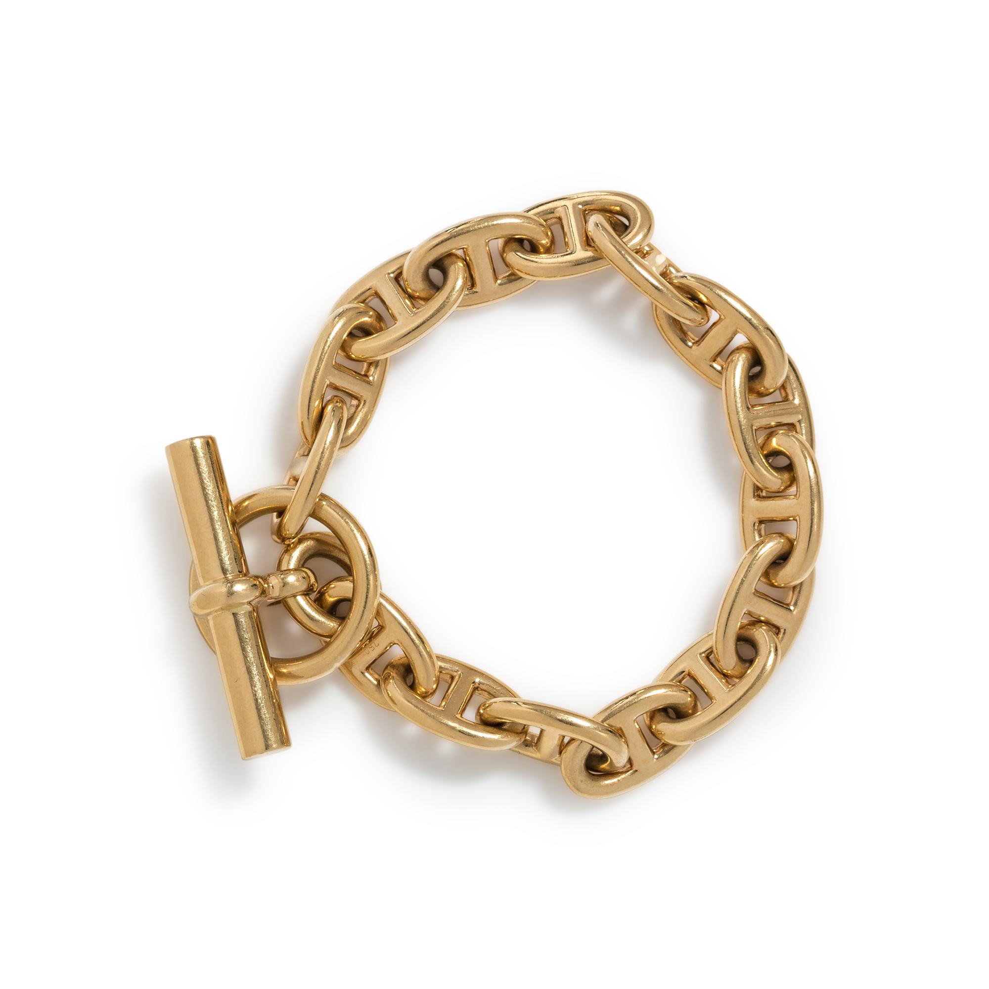 HERMÈS, YELLOW GOLD 'CHAÎNE D'ANCRE' BRACELET