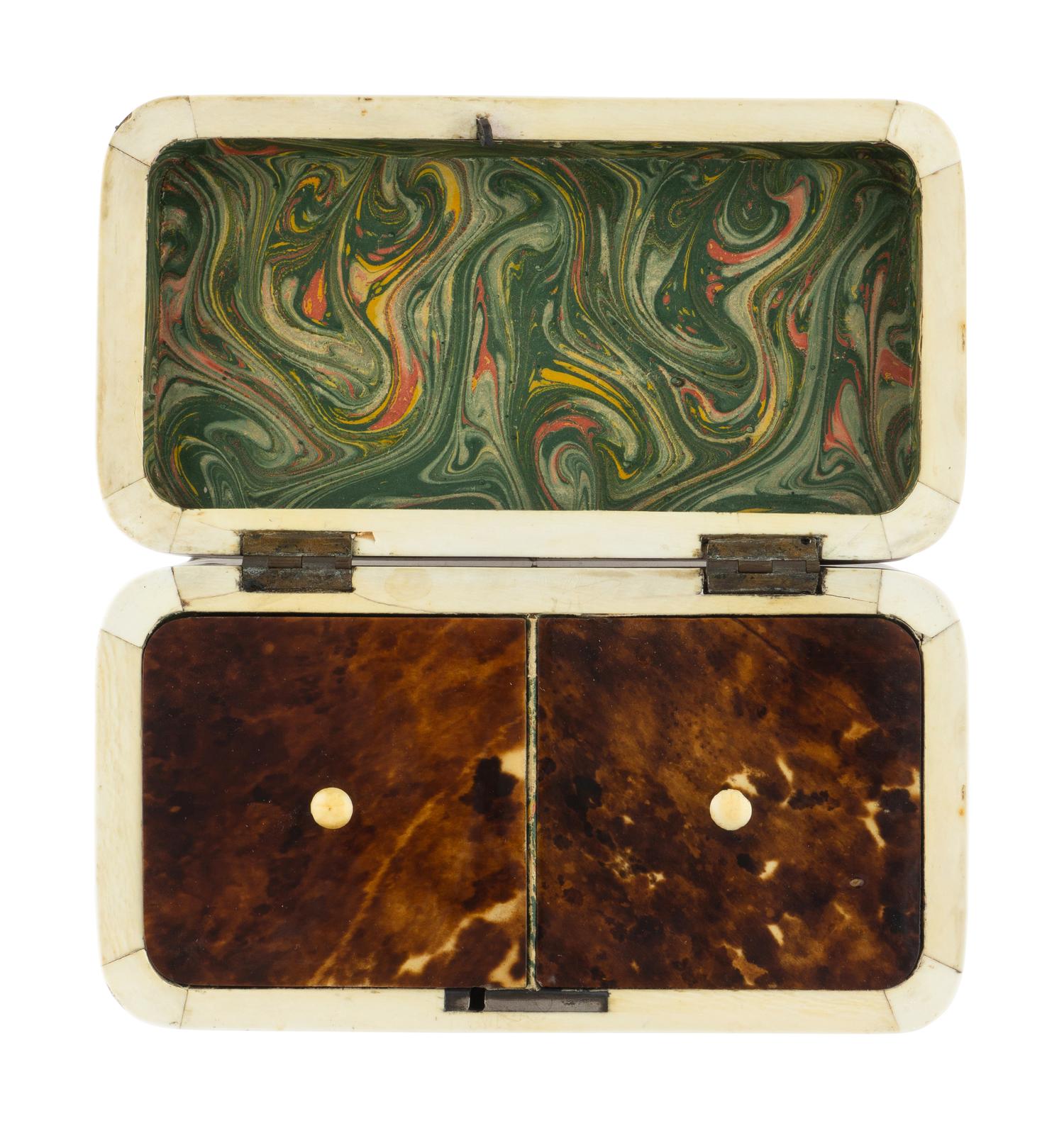 An English Tortoiseshell Tea Caddy