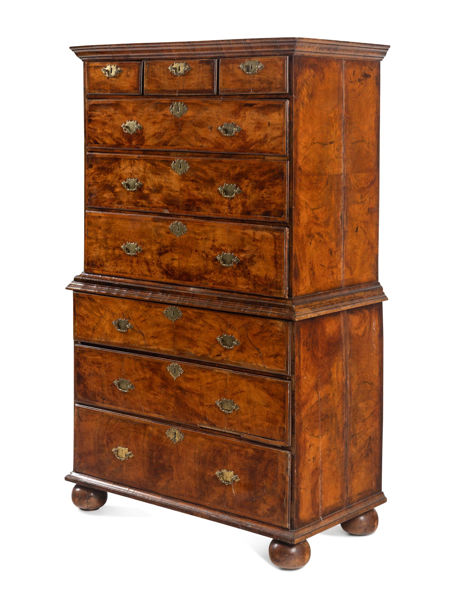 A George II Walnut Chest-on-Chest