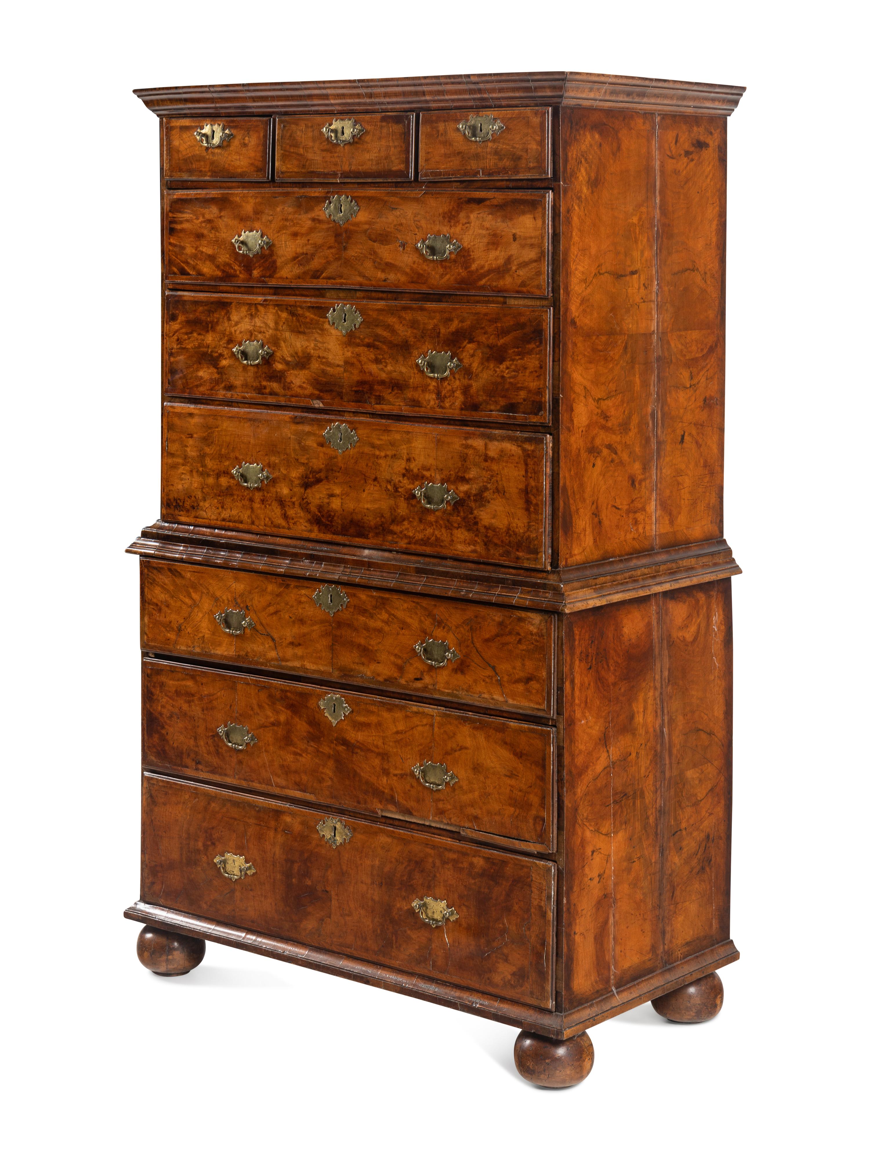 A George II Walnut Chest-on-Chest