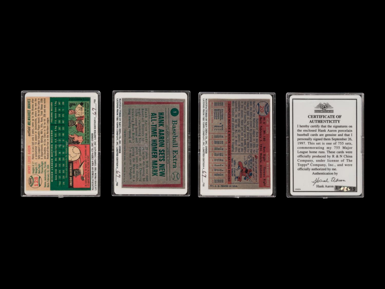 A Hank Aaron Signature Series Set of Signed Autograph Baseball Cards,