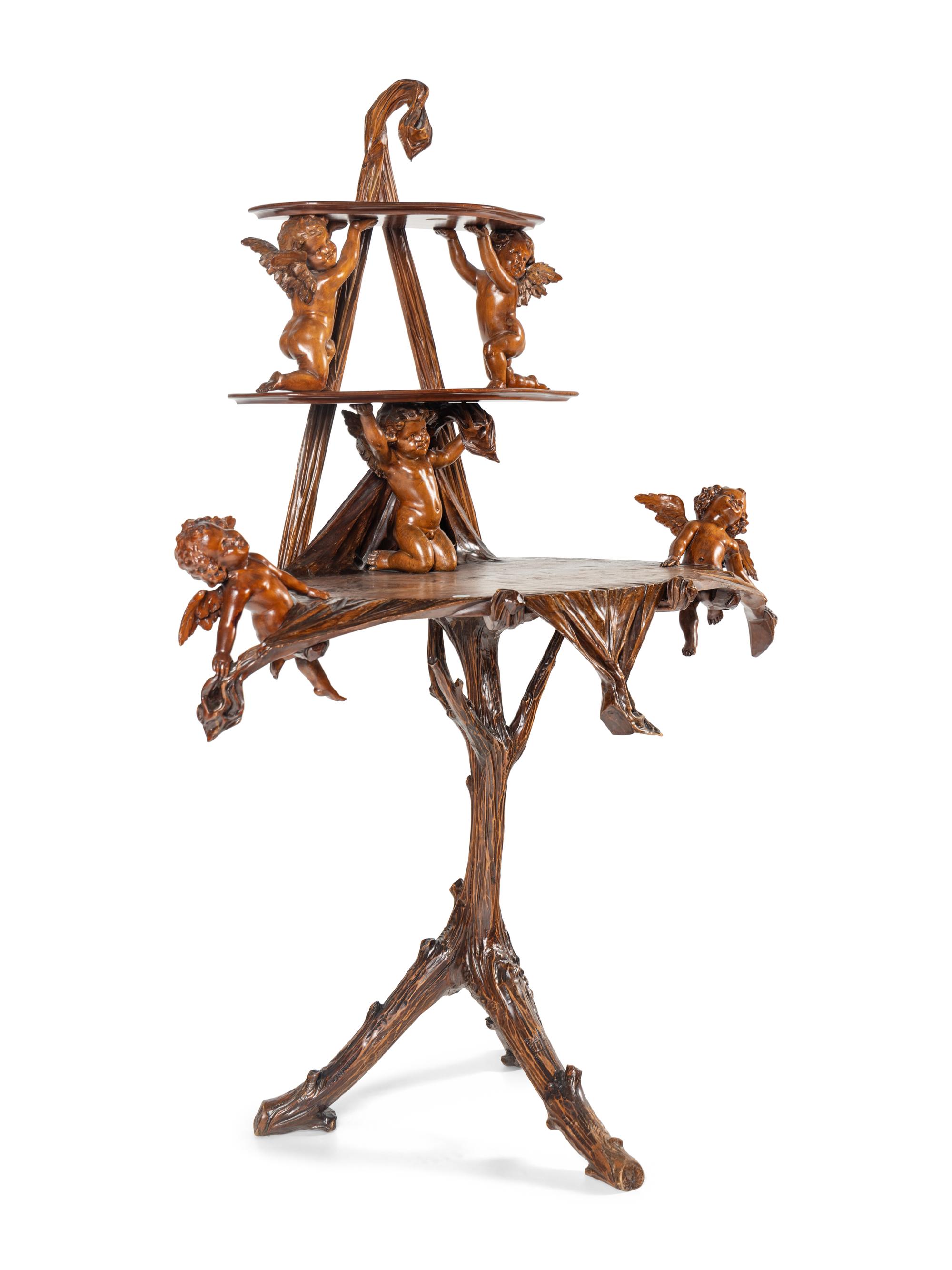 A Venetian Carved Walnut "Fantasy" Table
