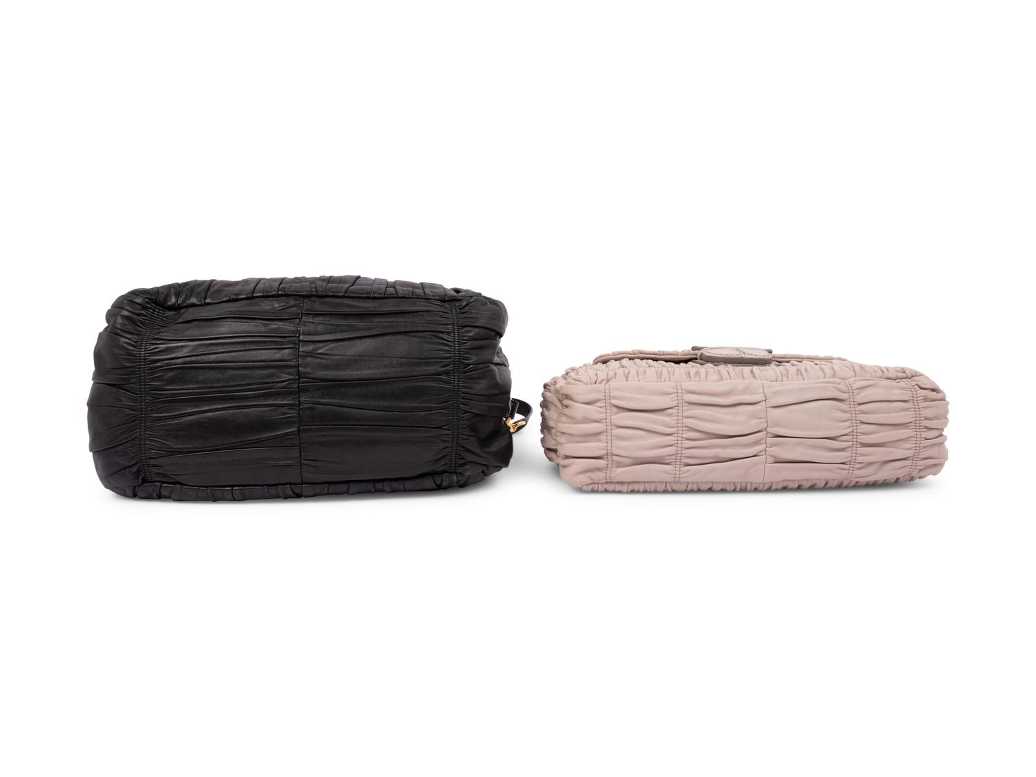 Two Prada Gaufre Nappa Leather Bags