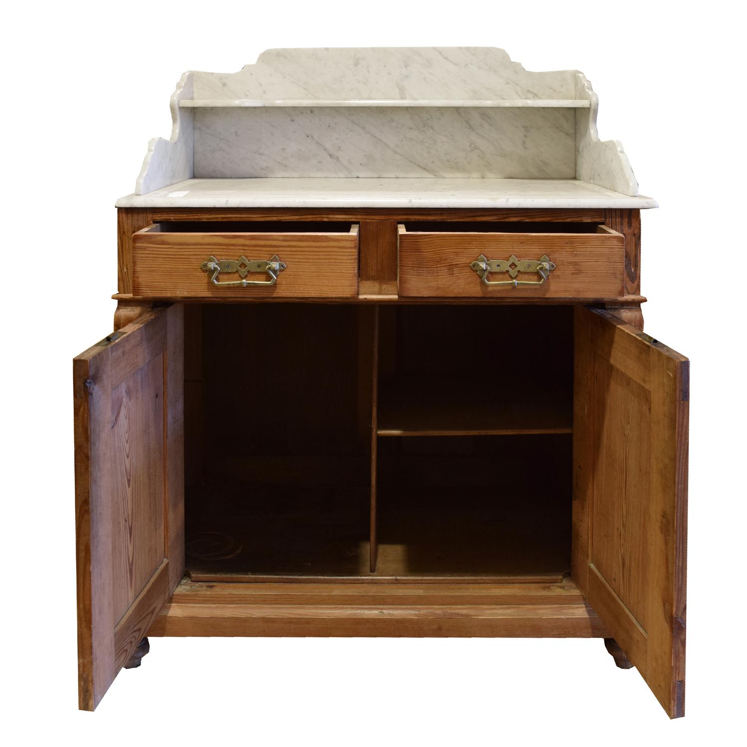 A Pine and Marble Commode 35" W x 19.5" D x 43.75" H — France, Circa 1900