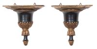 A Pair of Gilt and Ebonized Wall Brackets Height 8 inches. — 20TH CENTURY