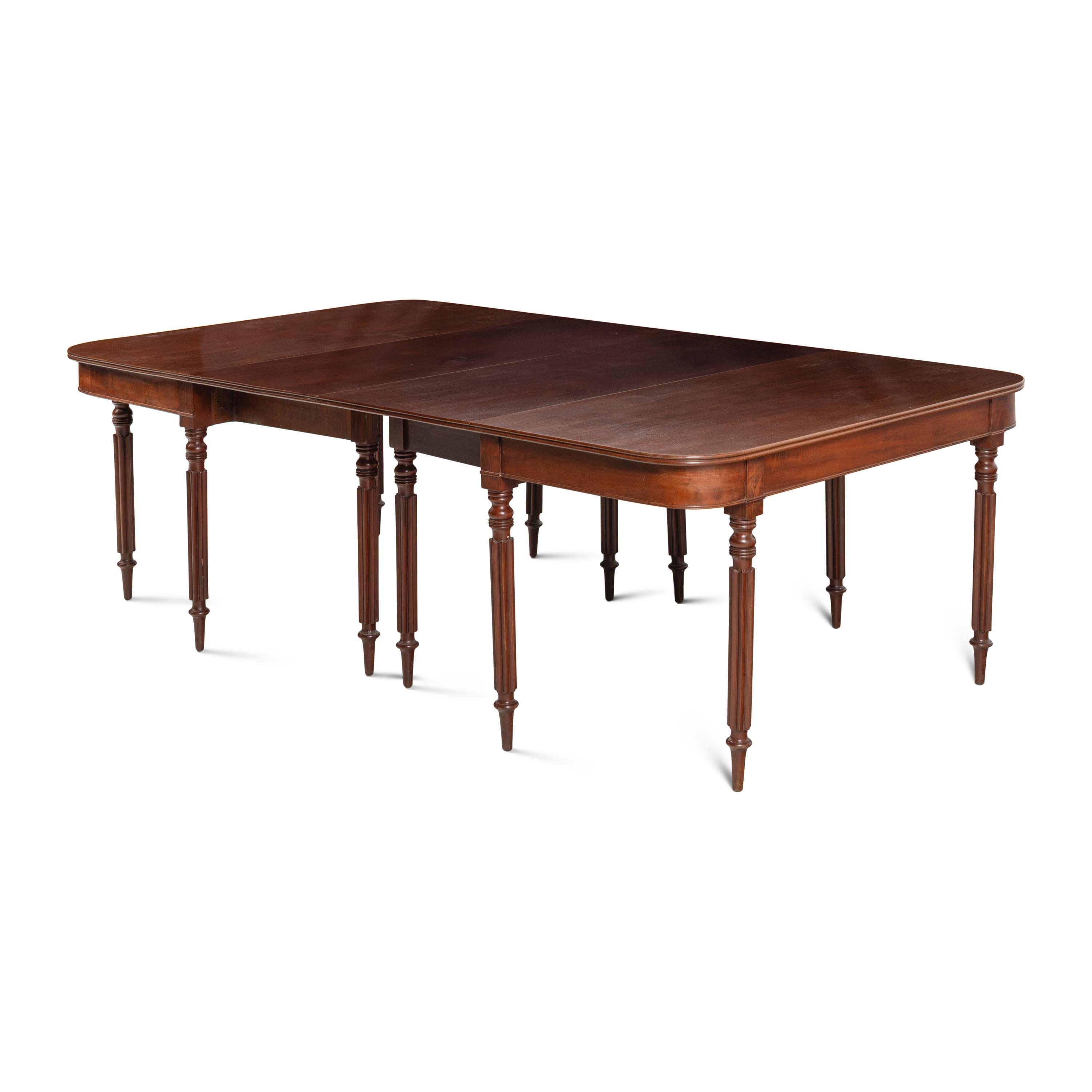 A Pair of Mahogany Convertible Console Tables and Dining Table