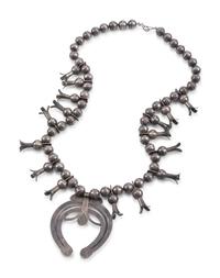 Navajo Silver Squash Blossom Necklace