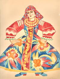 Costume Design for "The Golden Cockerel," 1914