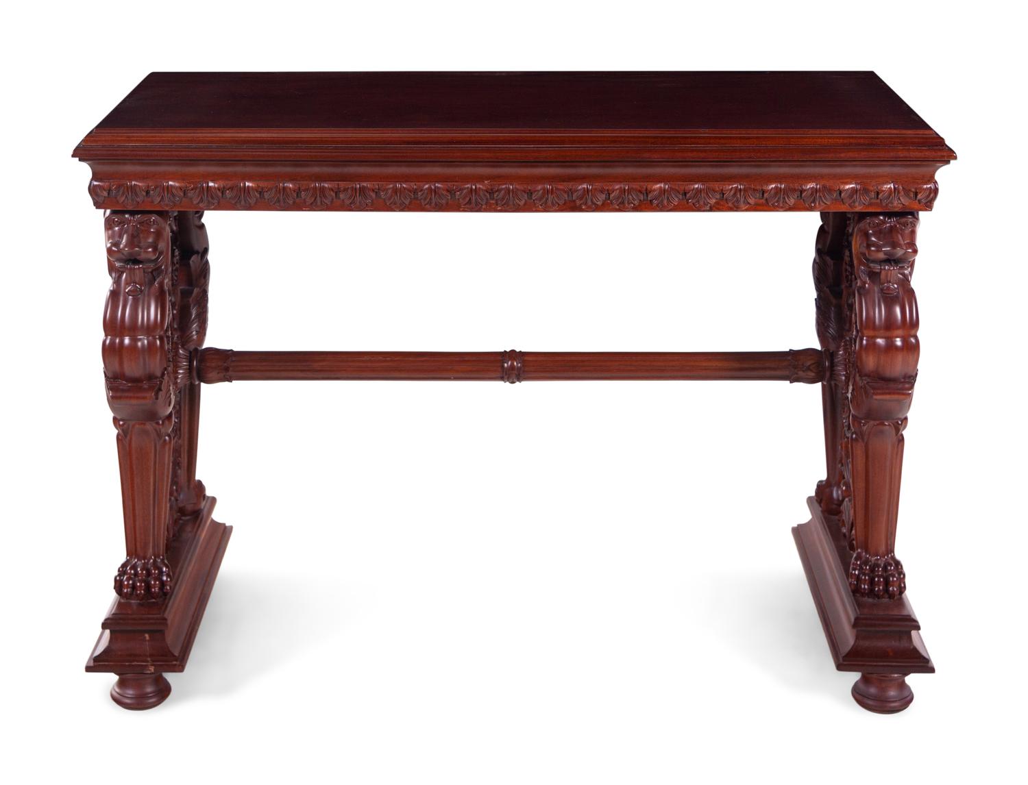 A Renaissance Revival Style Walnut Side Table