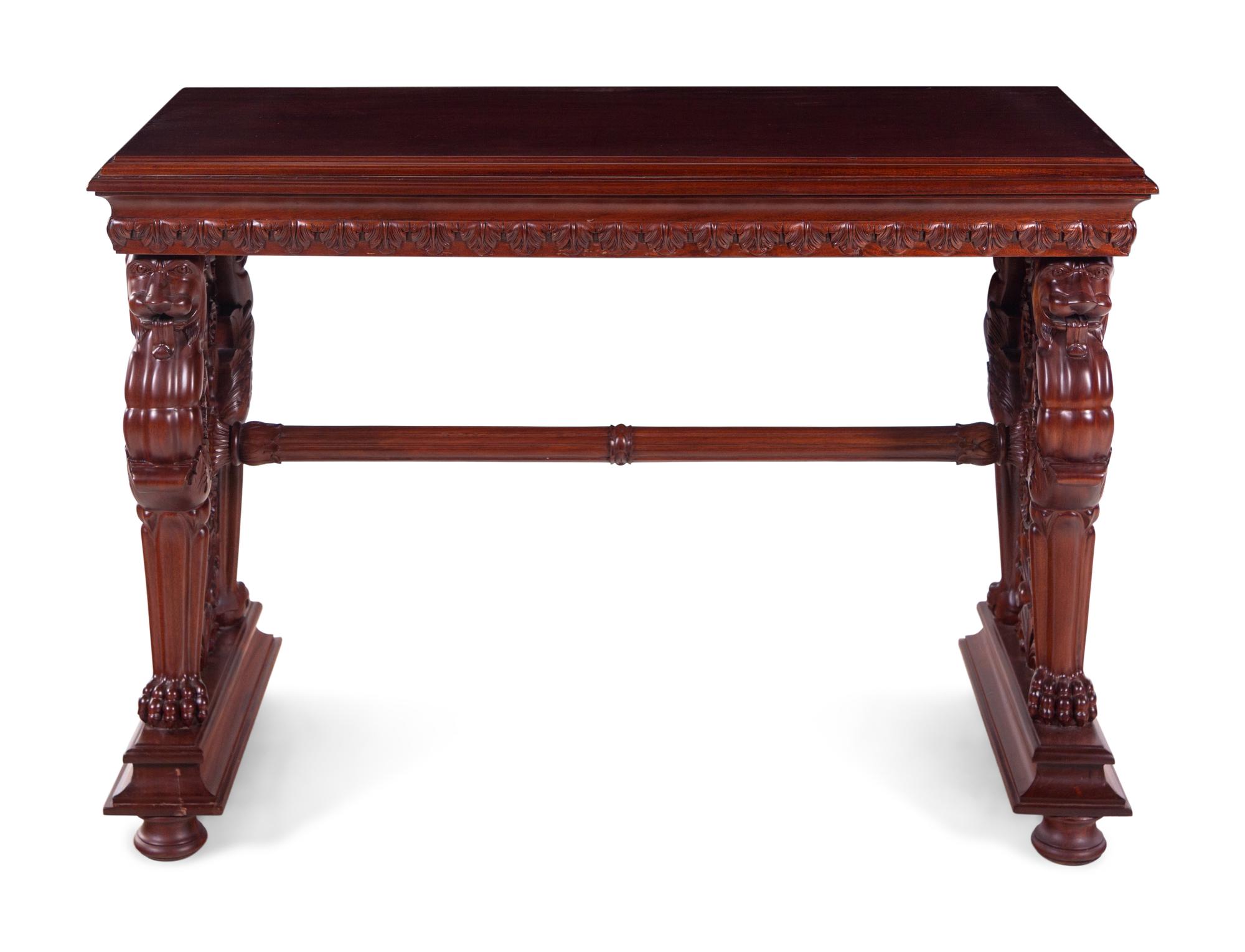 A Renaissance Revival Style Walnut Side Table