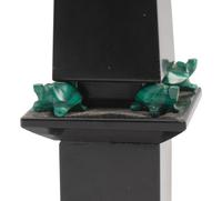 A Pair of Grand Tour Style Malachite and Black Stone Obelisks