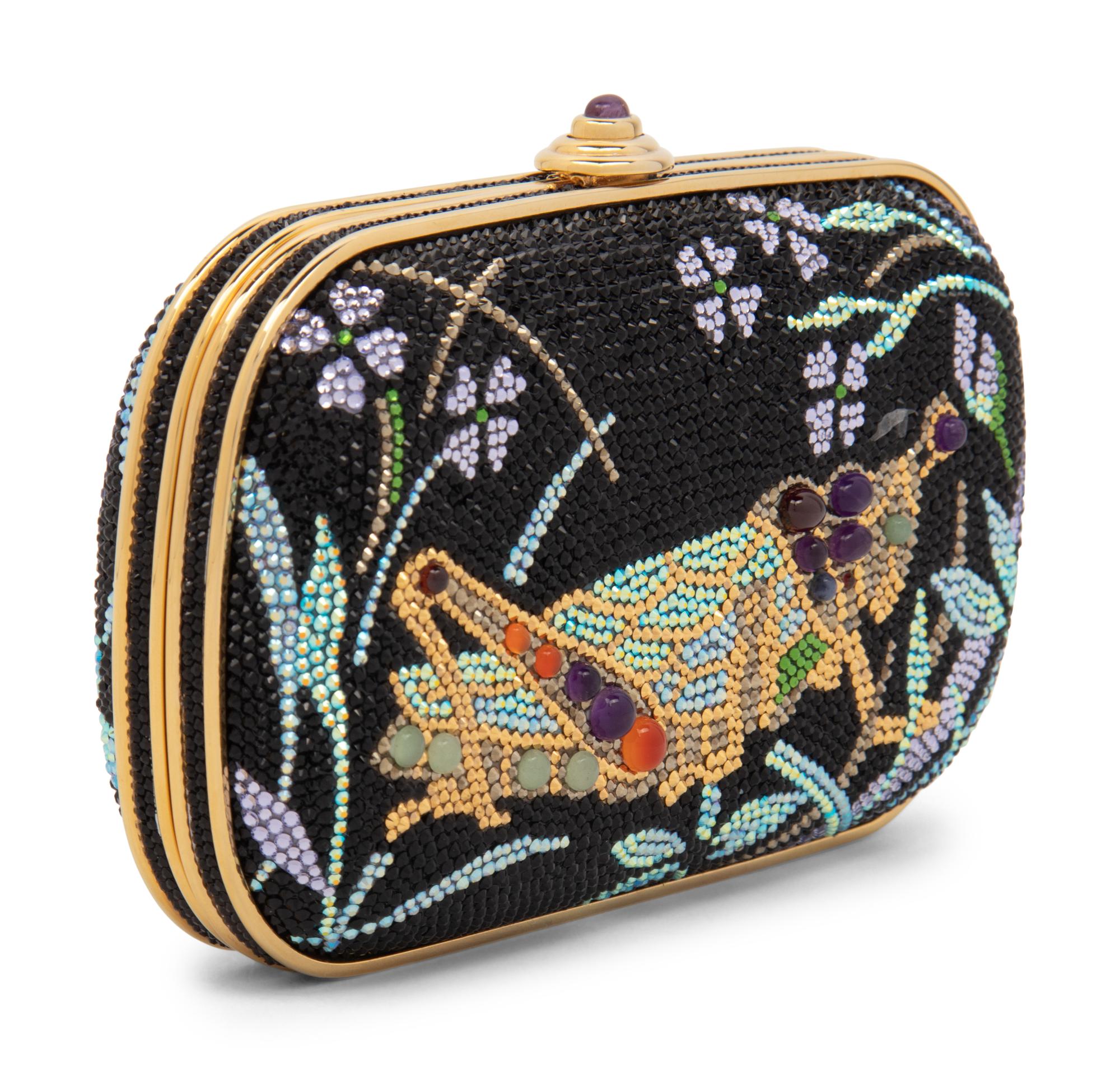 Judith Leiber Grasshopper-Themed Minaudière Clutch
