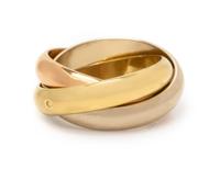 An 18 Karat Tricolor Gold 'Trinity' Ring, Cartier, Circa 1997, 6.40 dwts.