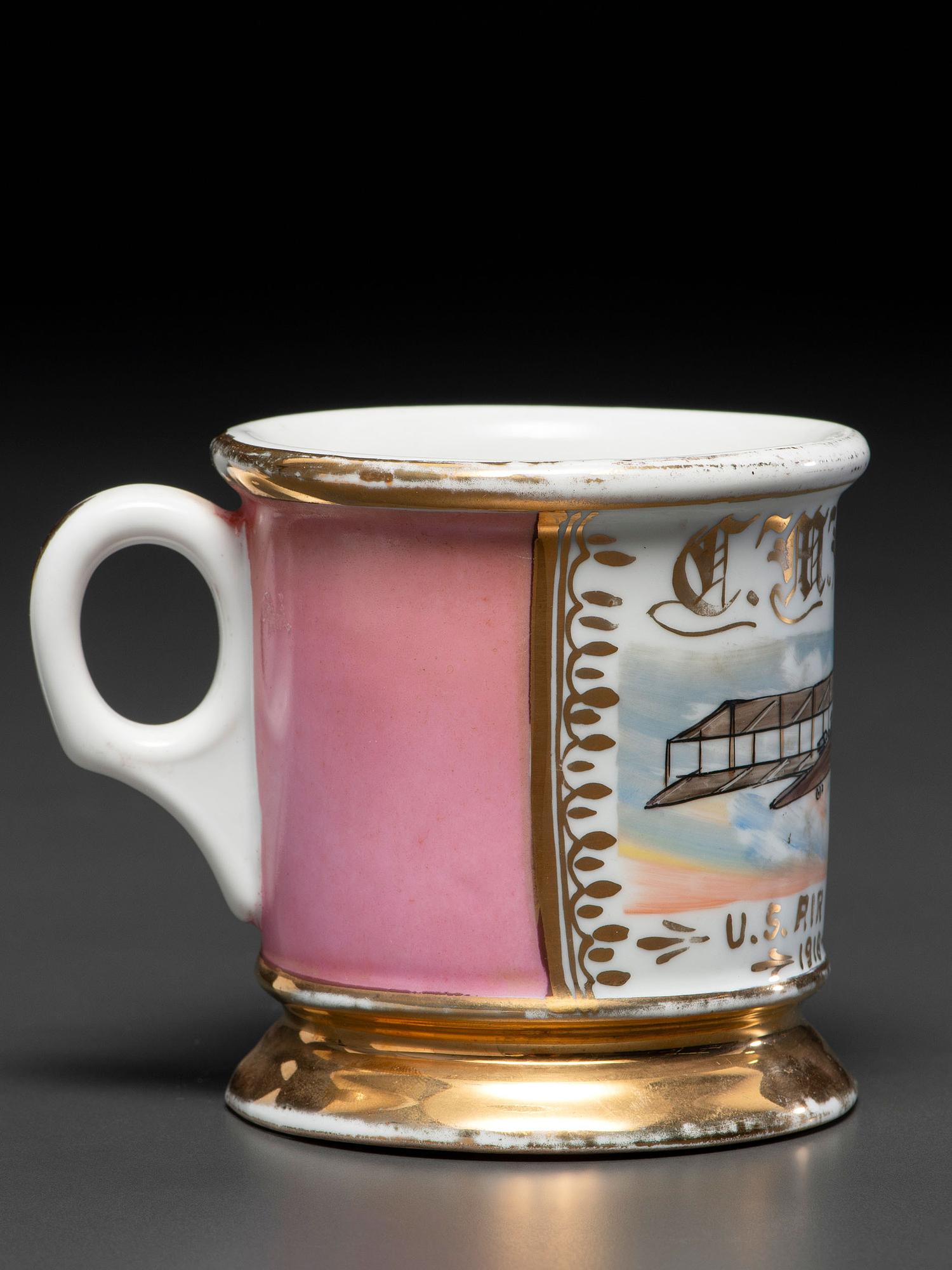 A Porcelain Shaving Mug Commemorating United States Air Service in World War I
