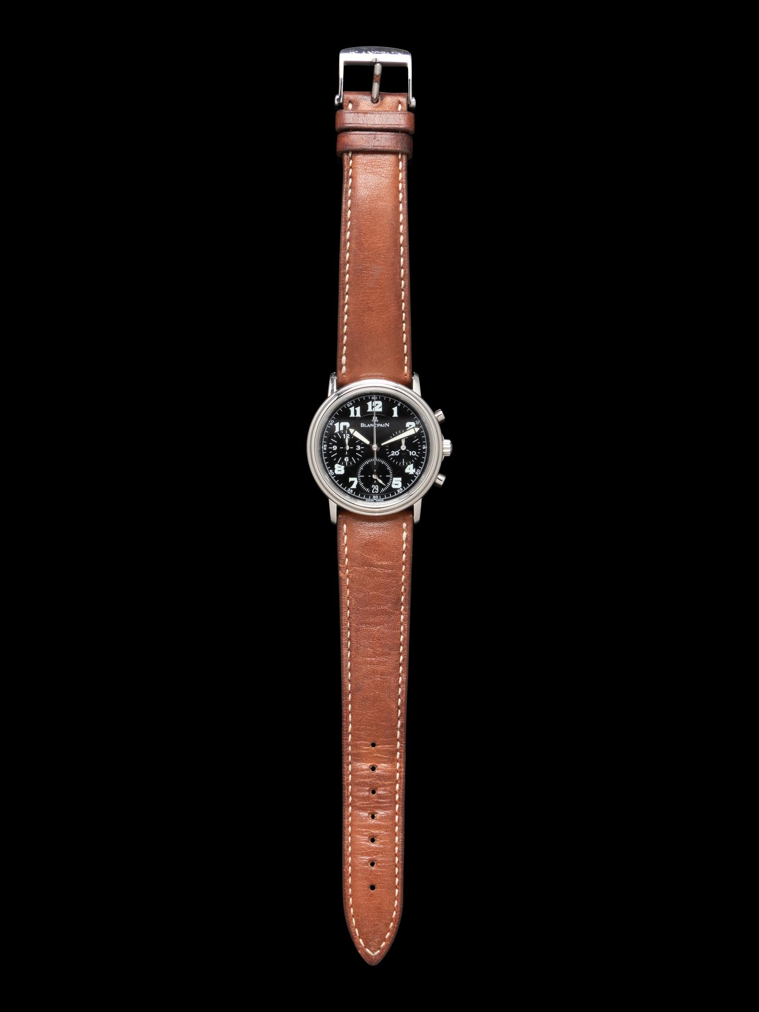 BLANCPAIN, STAINLESS STEEL 'LEMAN FLYBACK CHRONOGRAPH' WATCH