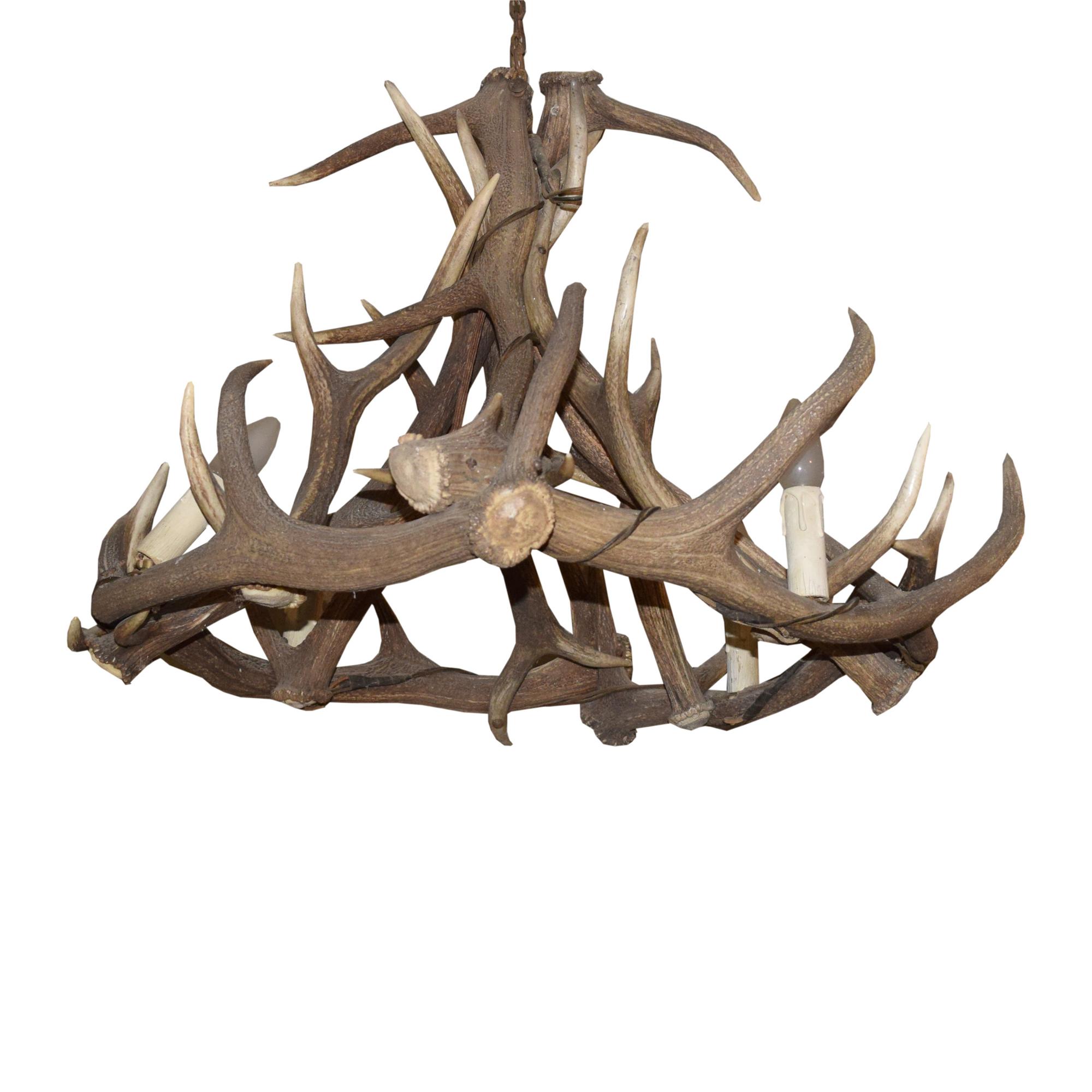 A Bavarian Stag Antler Chandelier 26" W x 26" D x 18" H — Germany, 19th Century