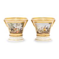 A Pair of Continental Porcelain Jardinieres