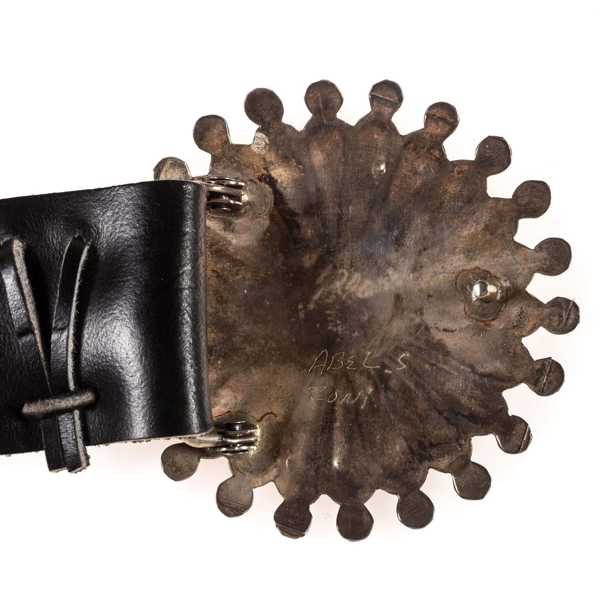 Zuni Silver and Mosaic Inlay Sunface Concha Belt