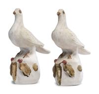 A Pair of American Chalkware Doves