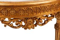 A Pair of Louis XVI Style Giltwood Marble-Top Console Tables