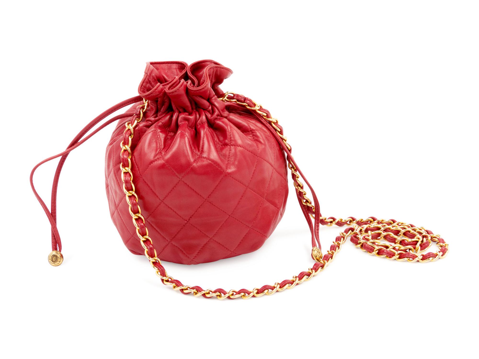 Chanel Quilted Leather Drawstring Bag, 1986-89