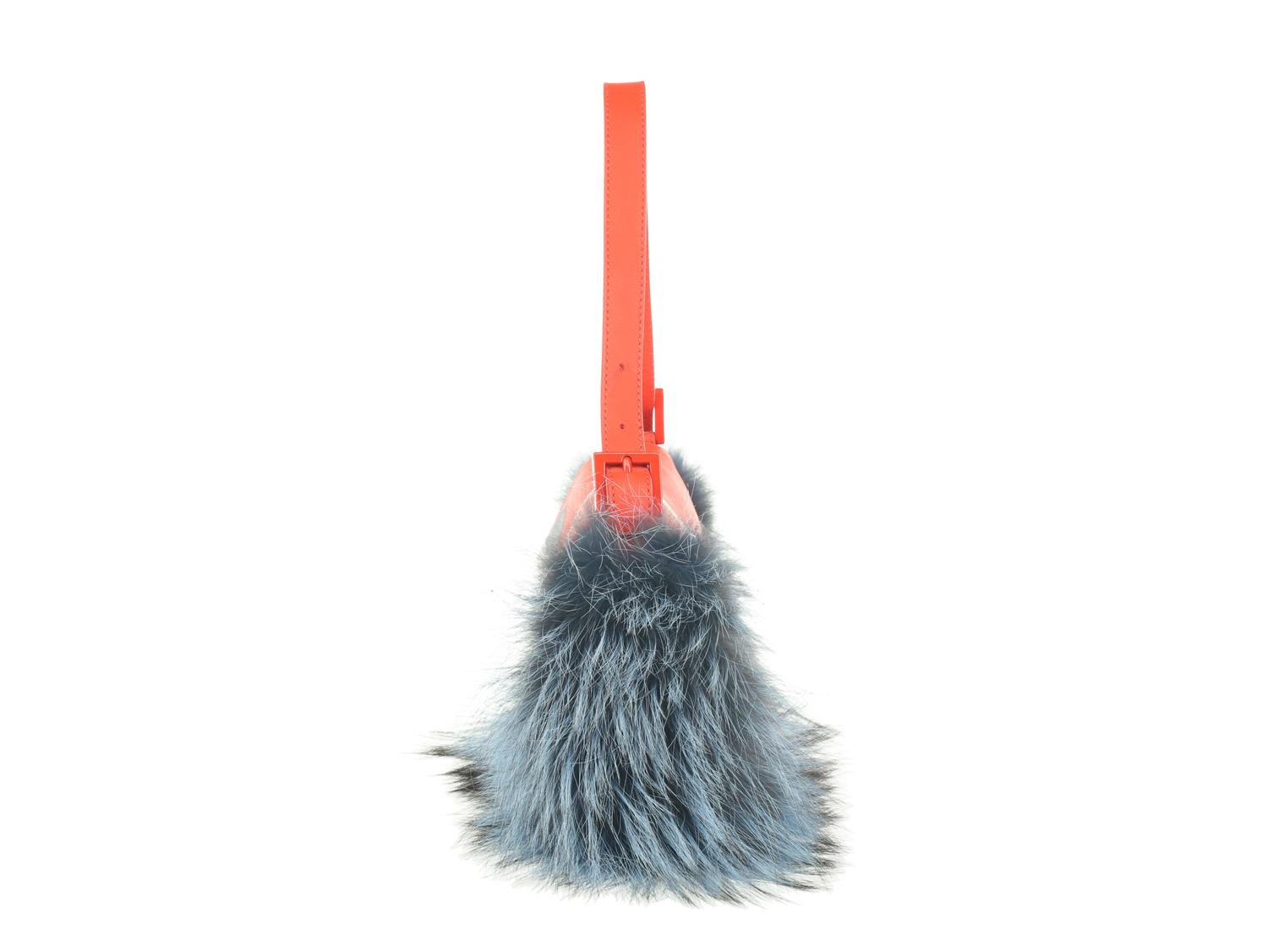 Fendi Leather & Fur Monster Baguette Bag