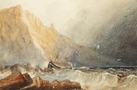 A Wreck on the Yorkshire Coast , circa 1840