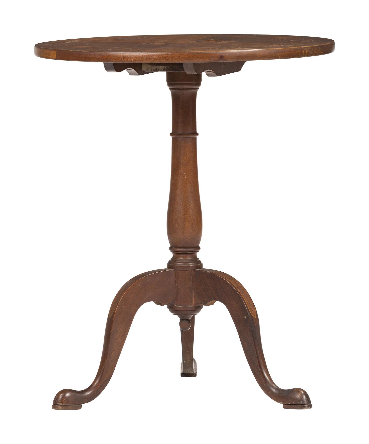 A George III Style Inlaid Mahogany Tilt-Top Table