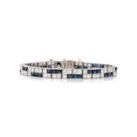 ART DECO, PLATINUM, DIAMOND AND SAPPHIRE BRACELET