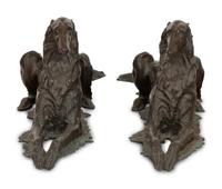 A Pair of Bronze Models of Borzois