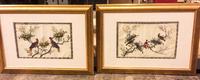 Two Chinese Export Ink and Color on Pith Paintings 8 1/4 x 13 1/4 inches.