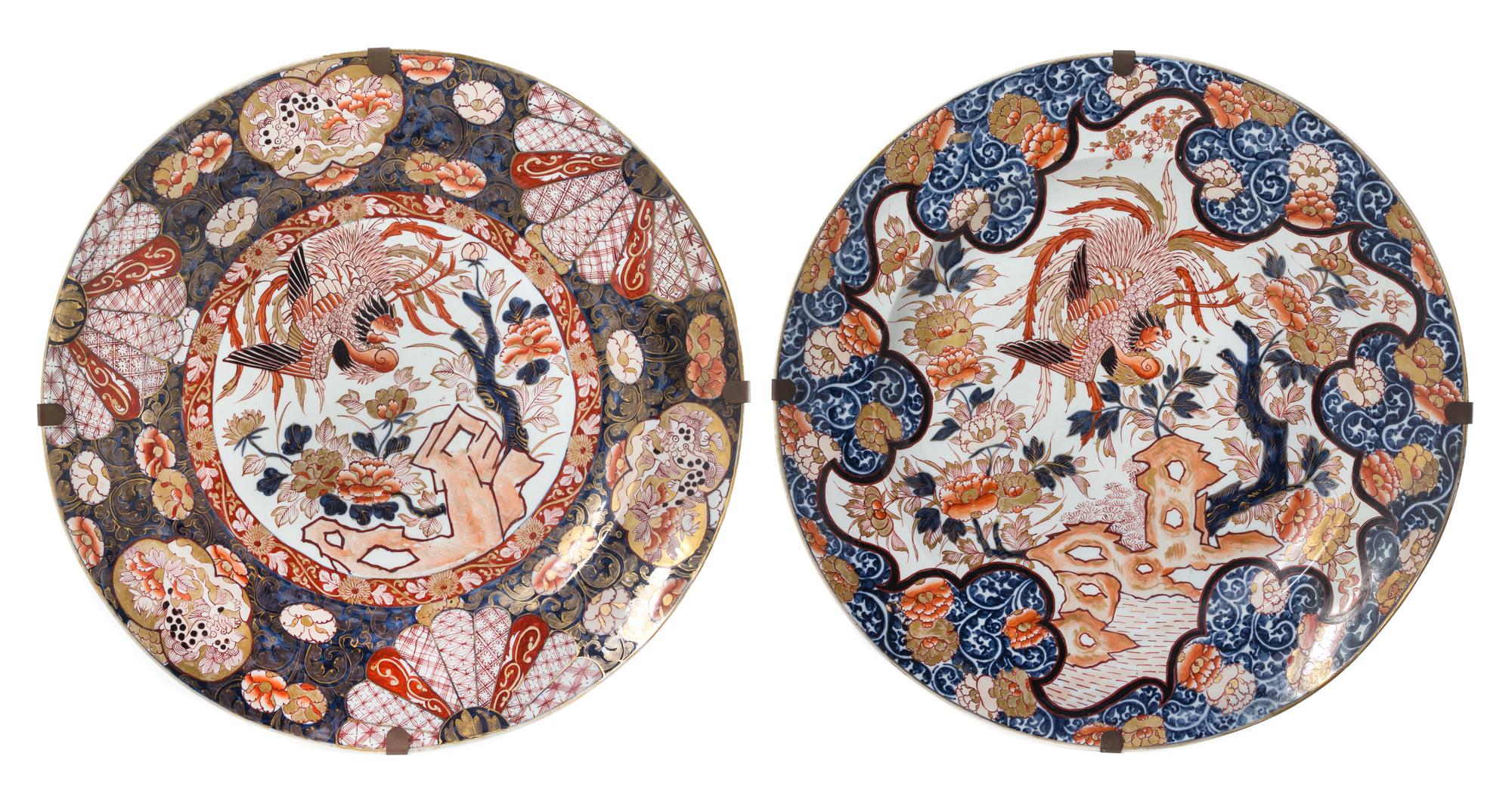 A Large Pair of Imari Porcelain Chargers
