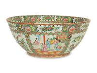 A Chinese Rose Medallion Porcelain Punchbowl