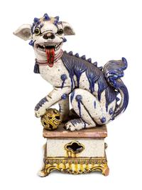 A Chinese Glazed Pottery Guardian Dog