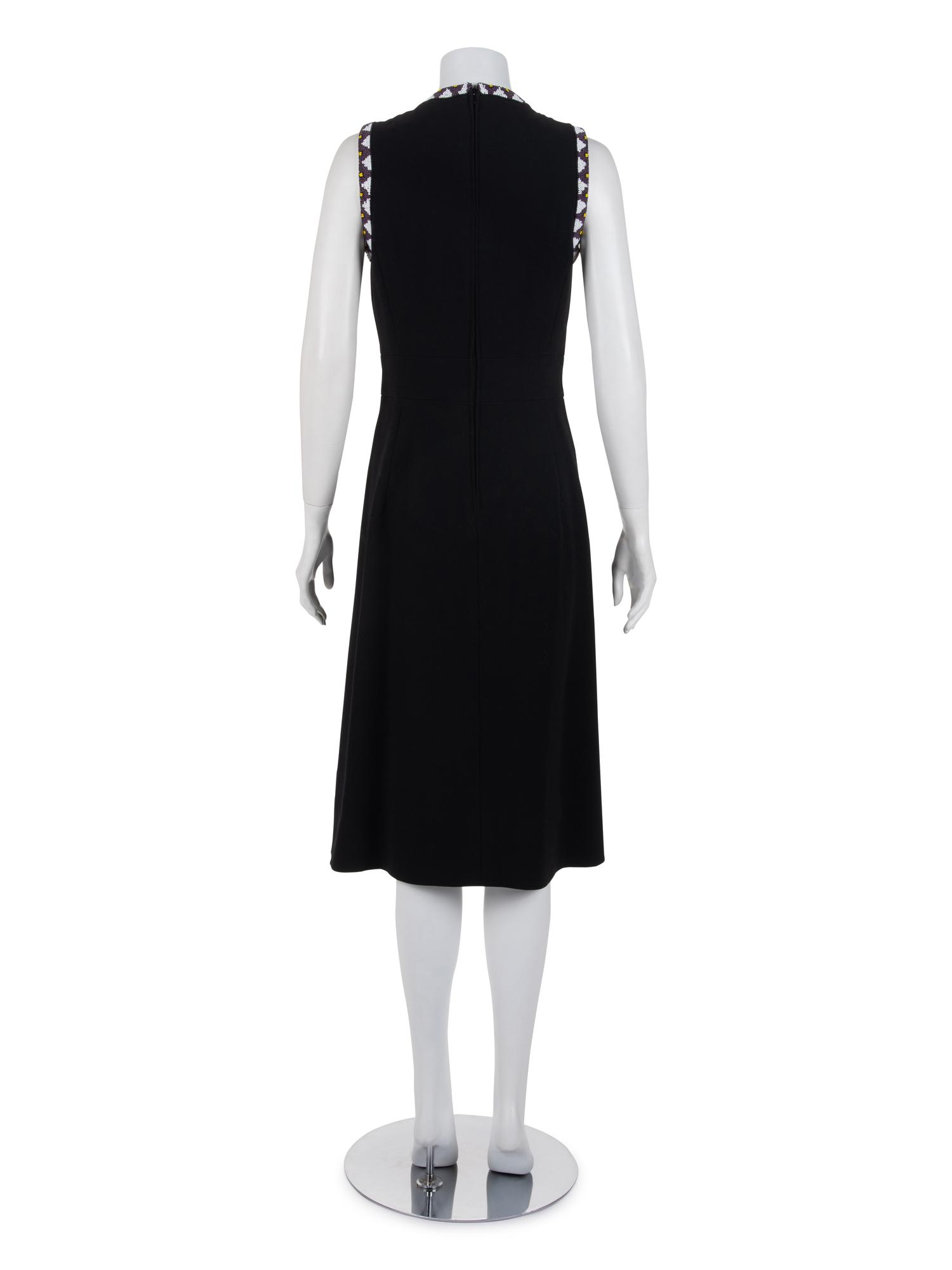 Louis Feraud Wool and Bead Trimmed Dress, 1970-90s