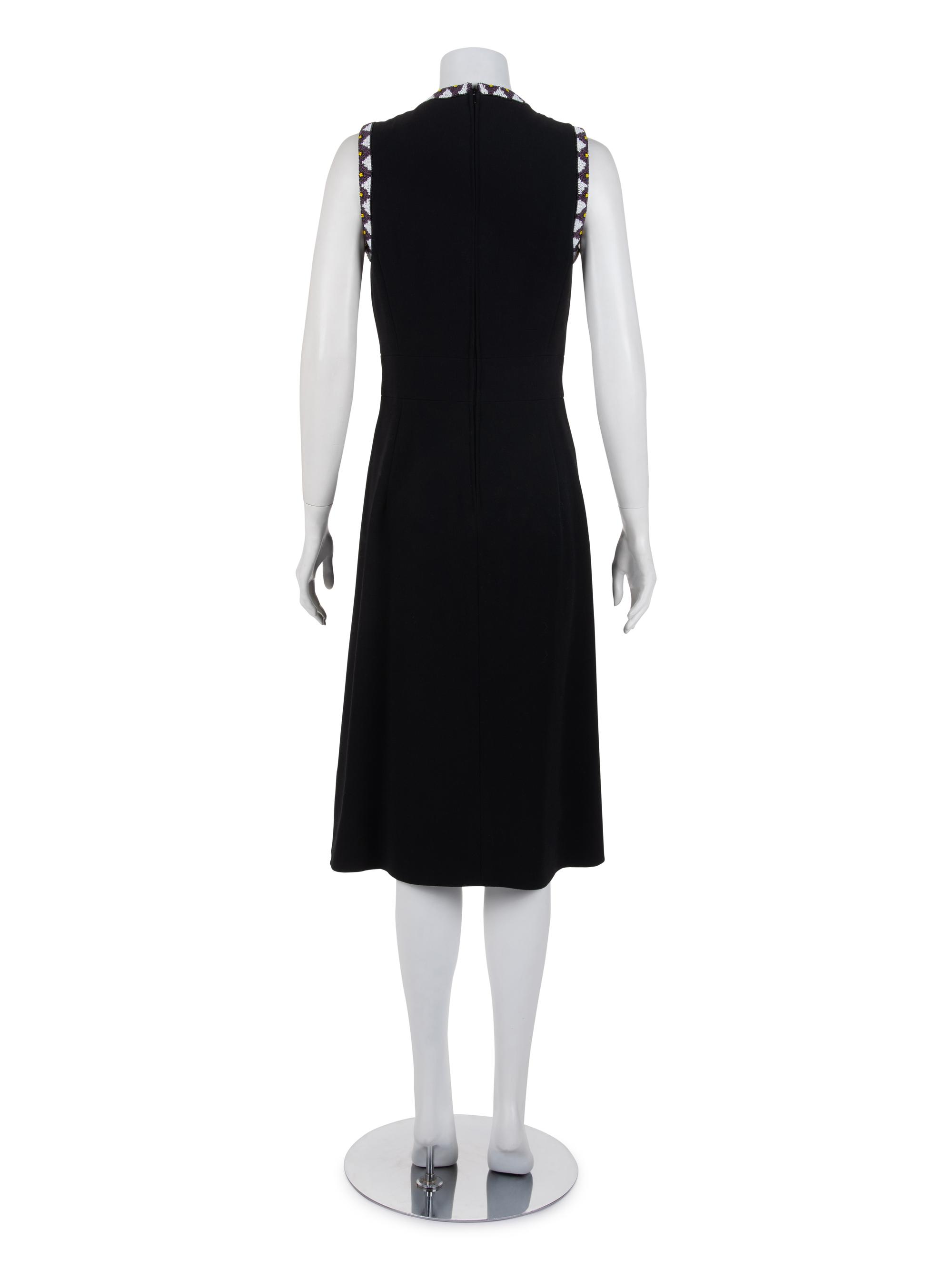 Louis Feraud Wool and Bead Trimmed Dress, 1970-90s