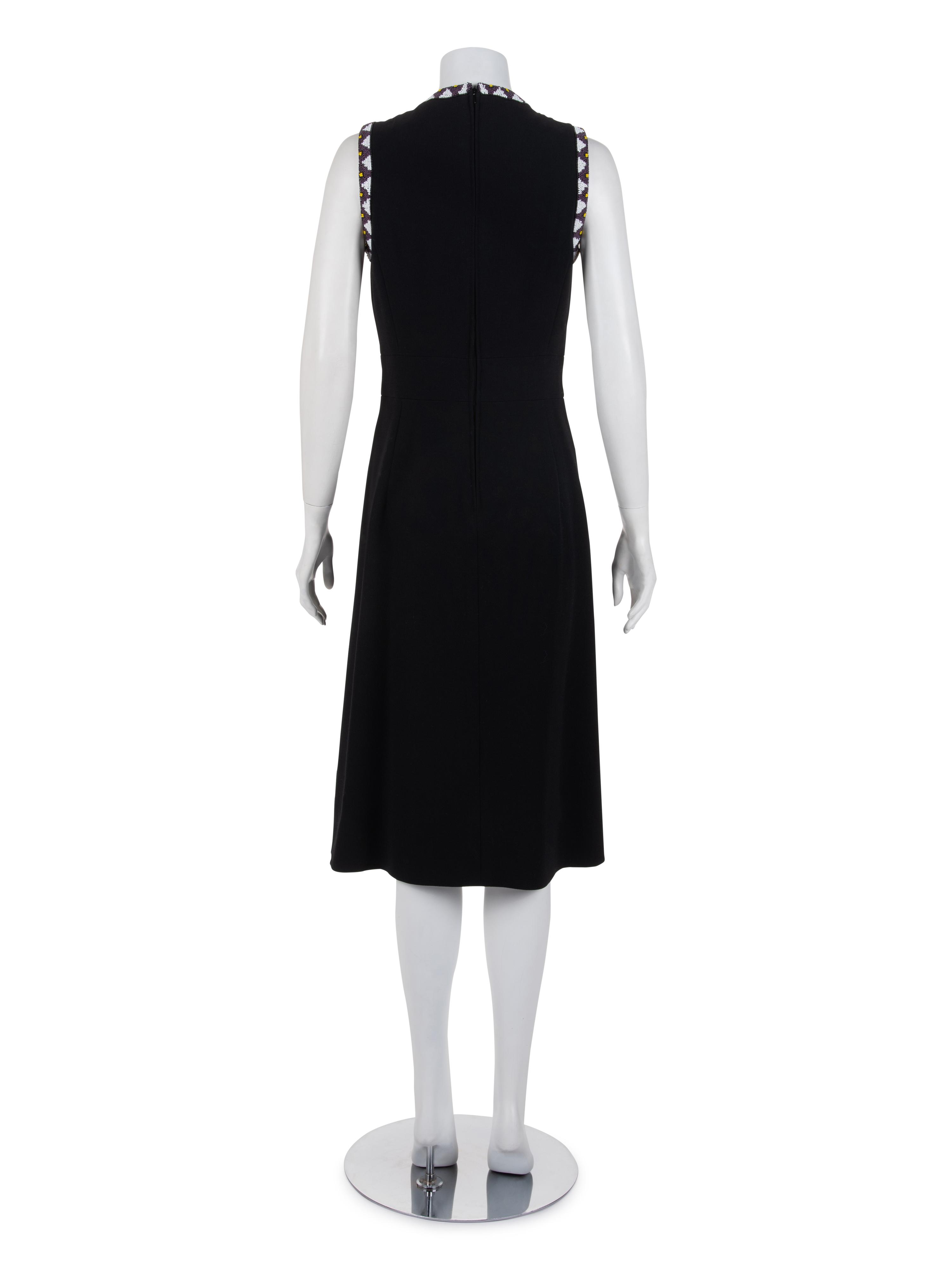 Louis Feraud Wool and Bead Trimmed Dress, 1970-90s