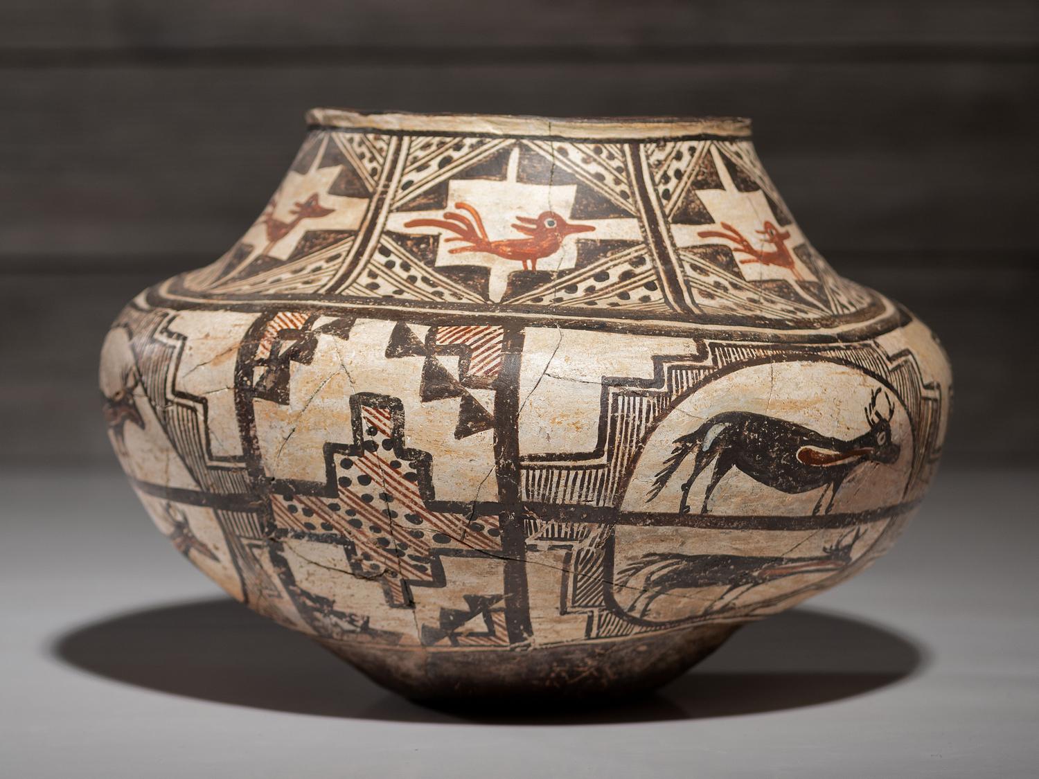 Zuni Polychrome Pottery Jar