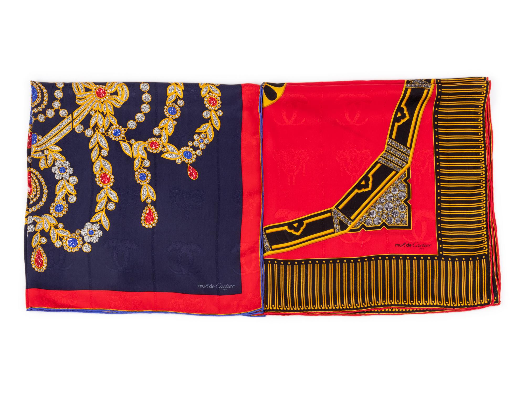 Collection of Five Cartier Scarves, 1980-2000s