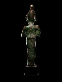 An Egyptian Bronze Osiris with Silver Inlaid Eyes