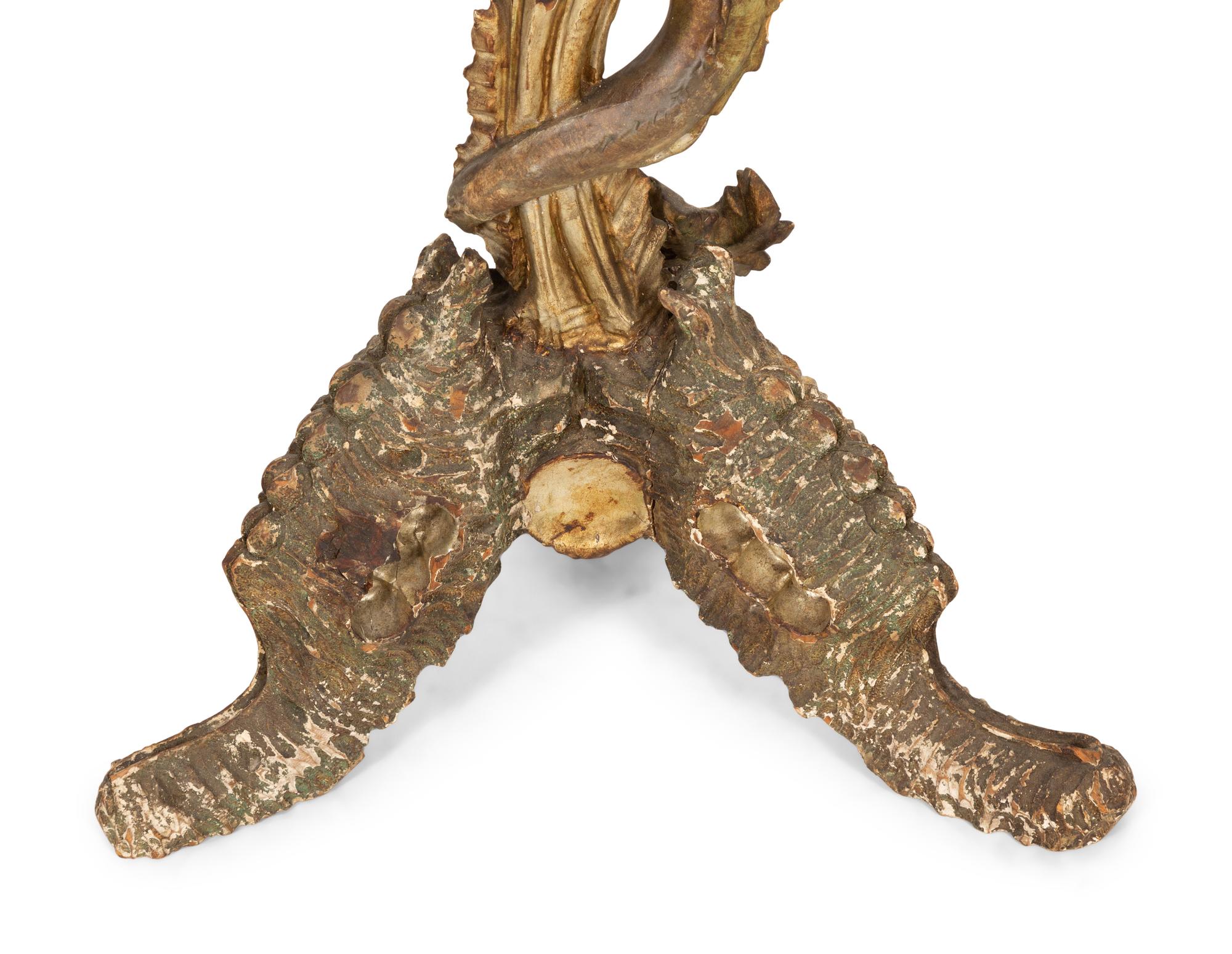 A Venetian Style Carved 'Grotto' Side Table