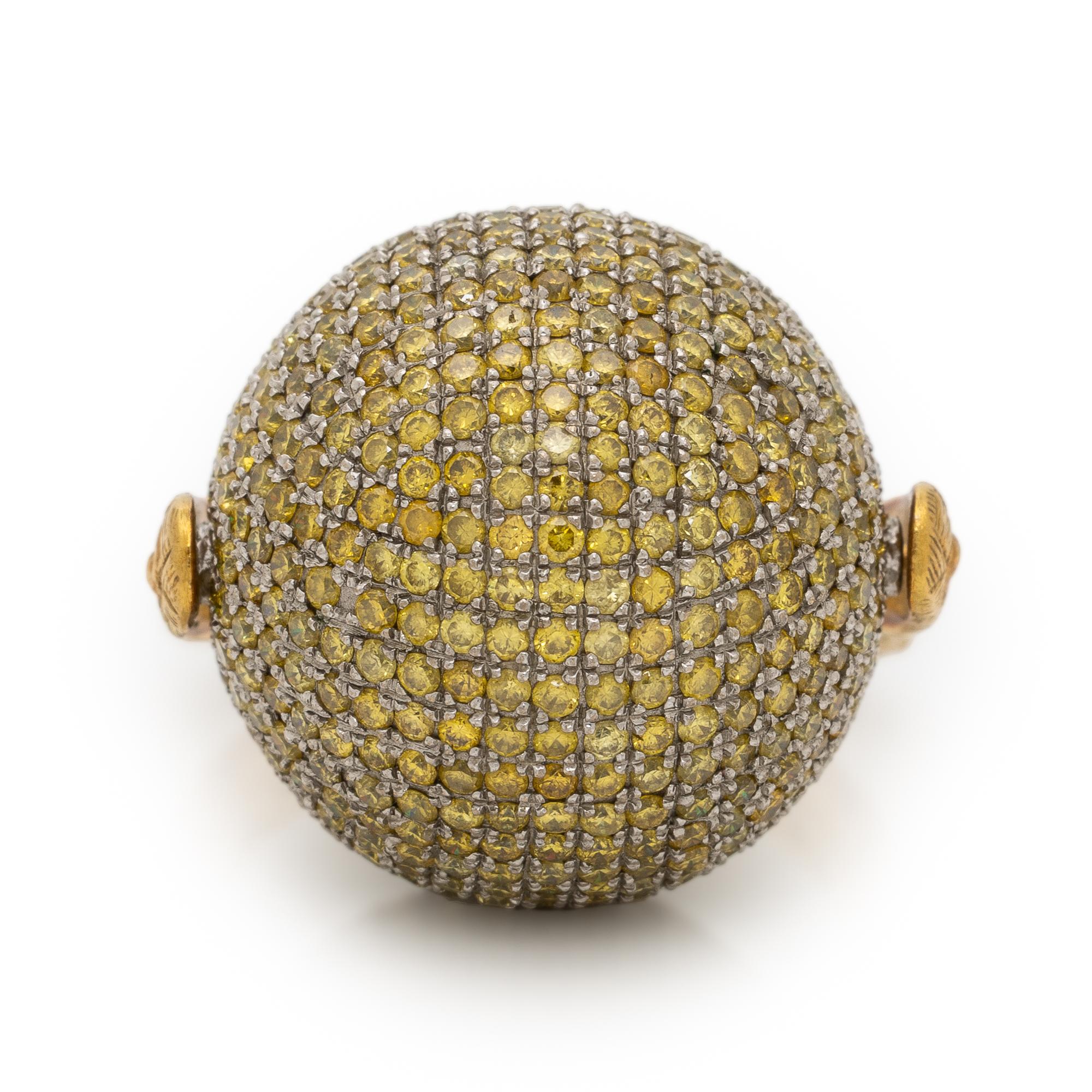 Bottega Veneta, 'Sfera', Yellow Diamond and Yellow Gold Ring