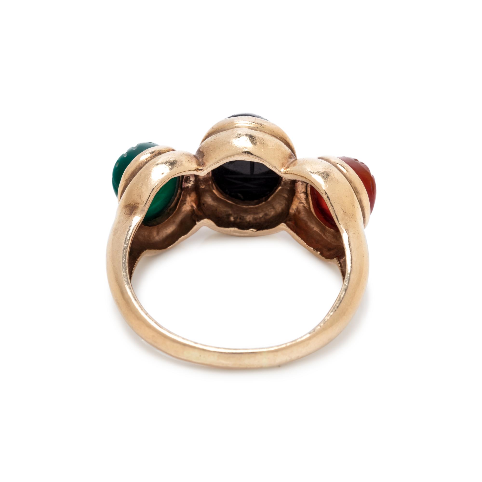 HARDSTONE SCARAB RING