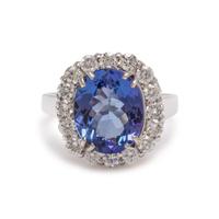 TANZANITE AND DIAMOND RING