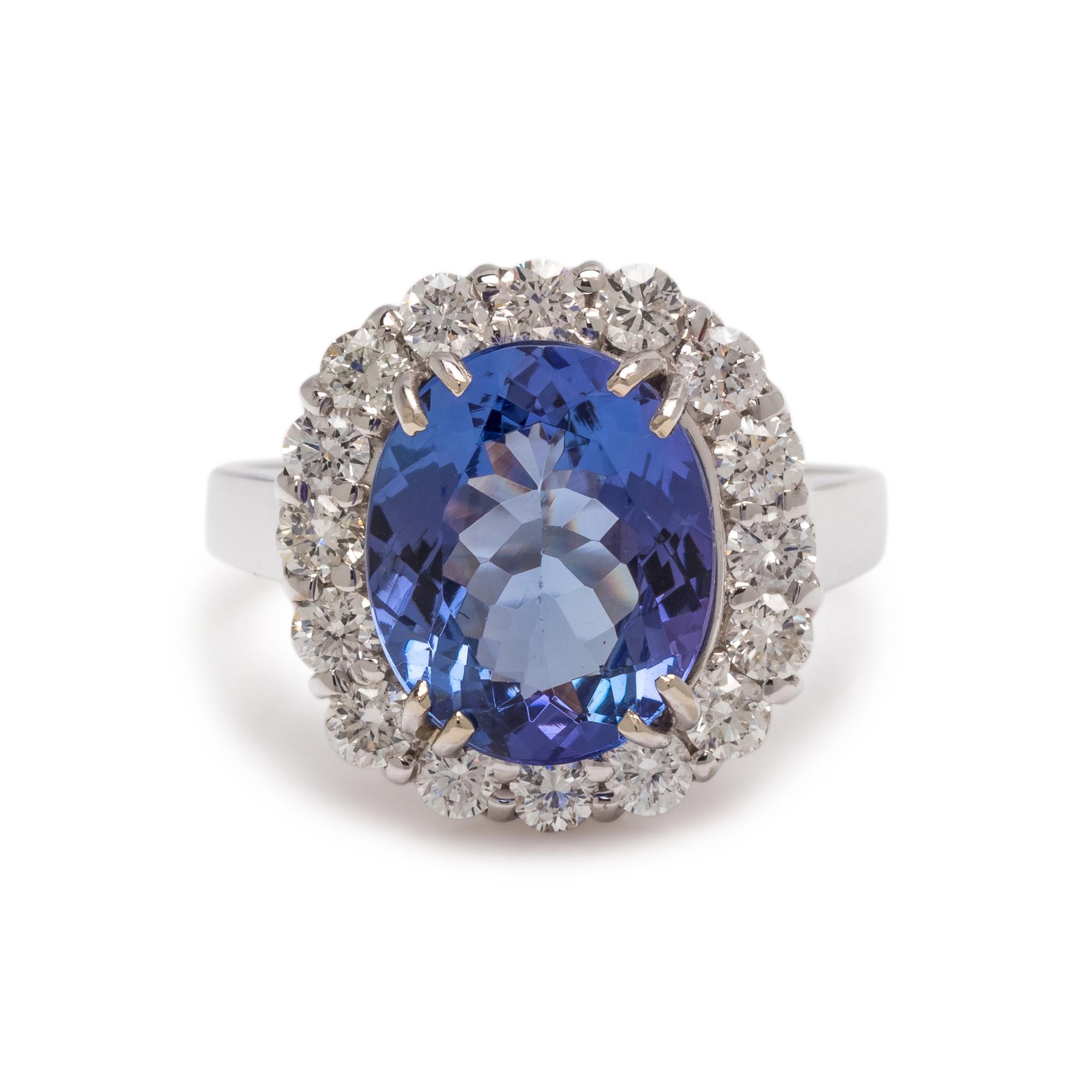TANZANITE AND DIAMOND RING