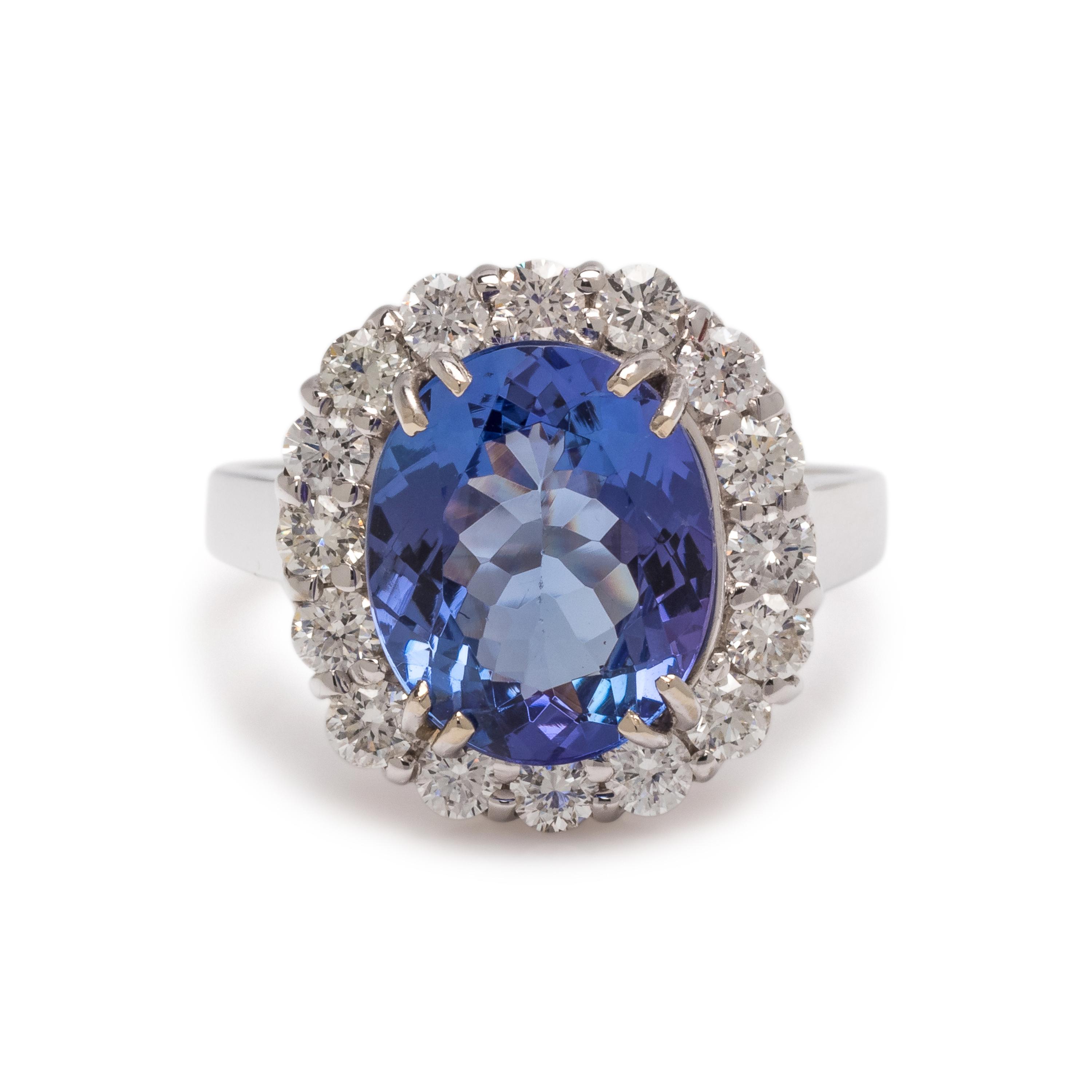 TANZANITE AND DIAMOND RING